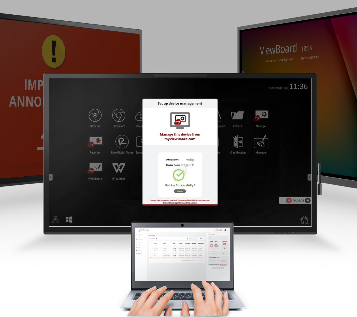 Giao diện quản lý tập trung từ xa myViewBoard Manager